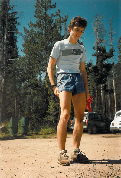 Bryce Thatcher gets a photo after setting the World Record for Ultra Running the Grand Teton