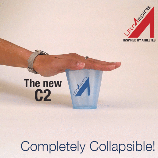 The C2- made of food-grade silicone is completely collapsible. Reuse and race with only one cup!