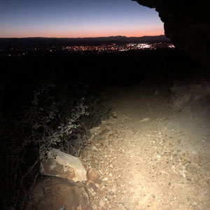 Headlamp demonstration showing few to no shadows