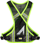 Lumen Clip 180 attached to Neon High Visibility Vest